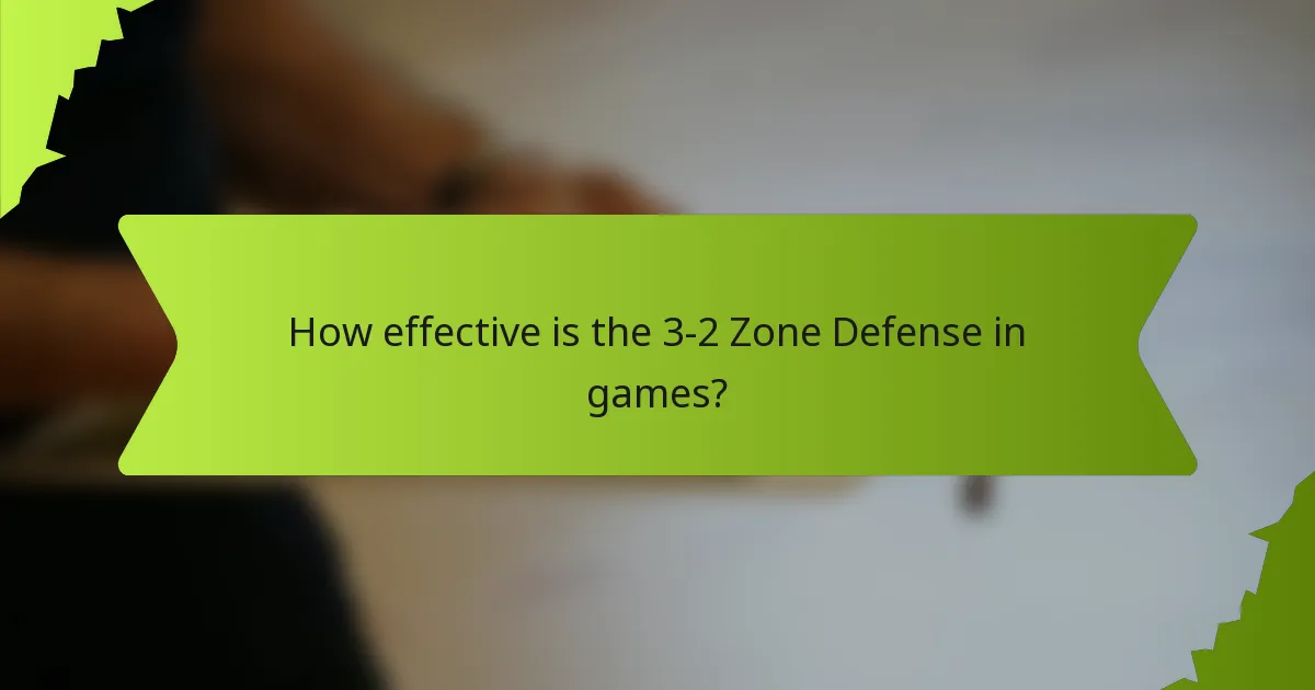 How effective is the 3-2 Zone Defense in games?