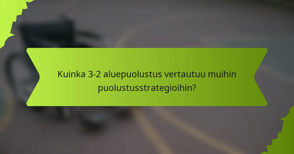 Kuinka 3-2 aluepuolustus vertautuu muihin puolustusstrategioihin?